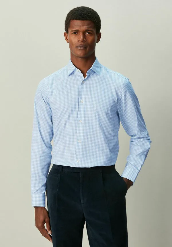 Рубашка с длинным рукавом стандартного кроя Next, Light Blue Gingham
