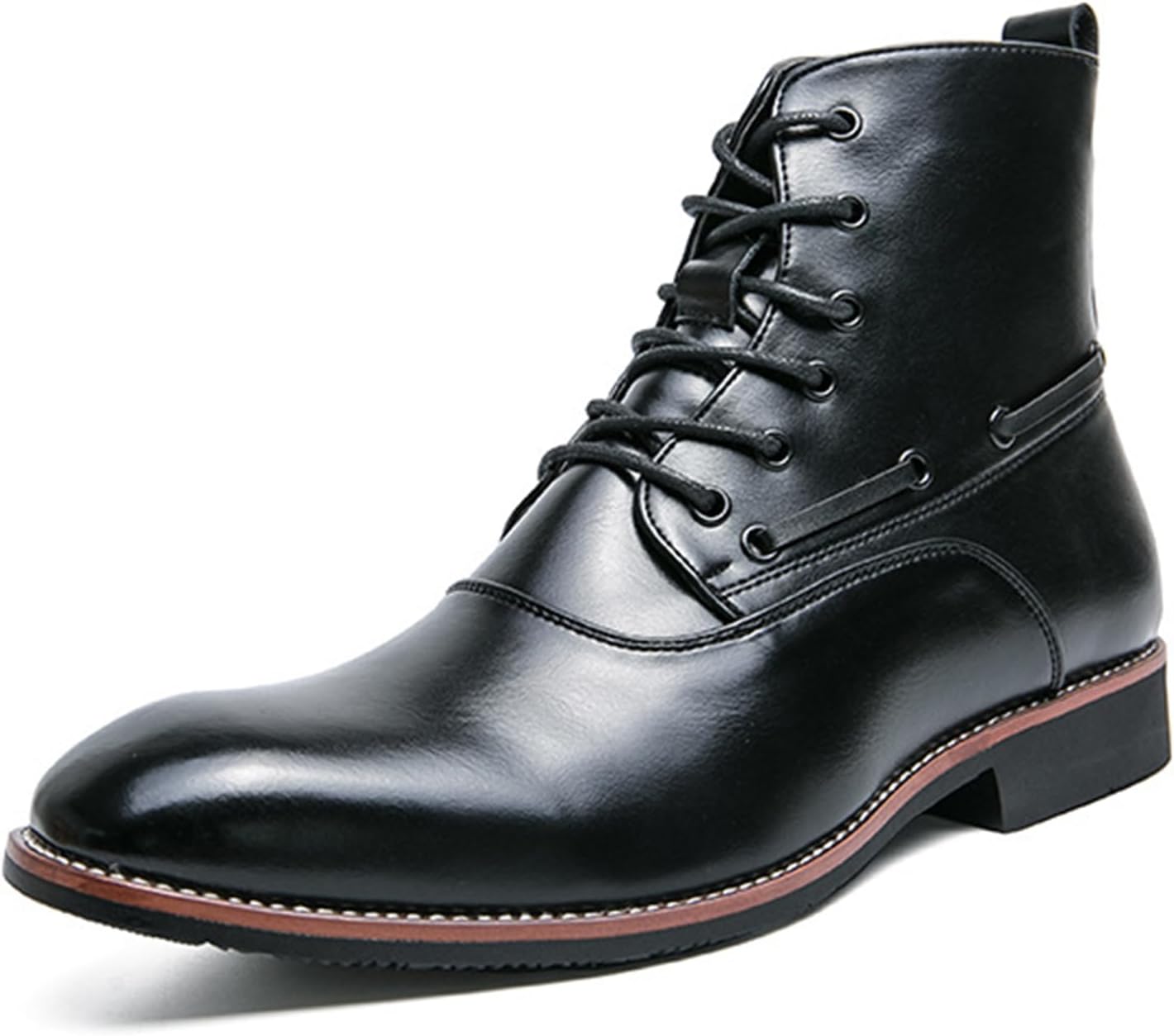 

Мужские кожаные оксфорды NXNBHSL с острым носком, ботинки до щиколотки, модные, удобные, на шнуровке, с массивным каблуком, противоскользящие, деловые чукка-бутсы для офиса, работы, свадеб и официальных мероприятий, черный