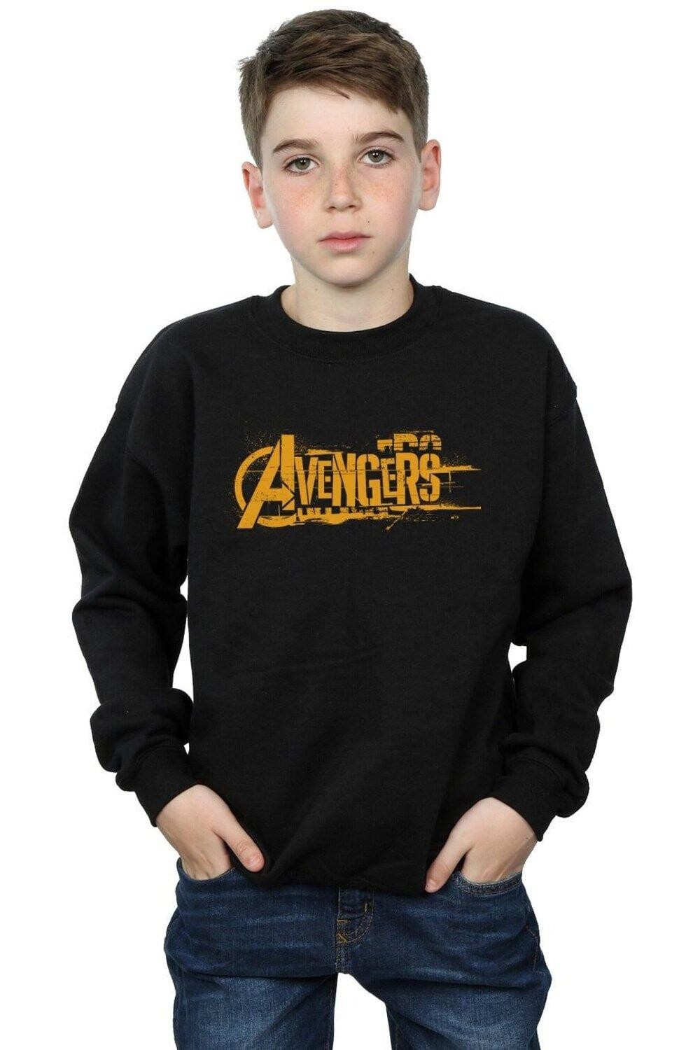 

Оранжевый свитшот с логотипом Avengers Infinity War Marvel, черный