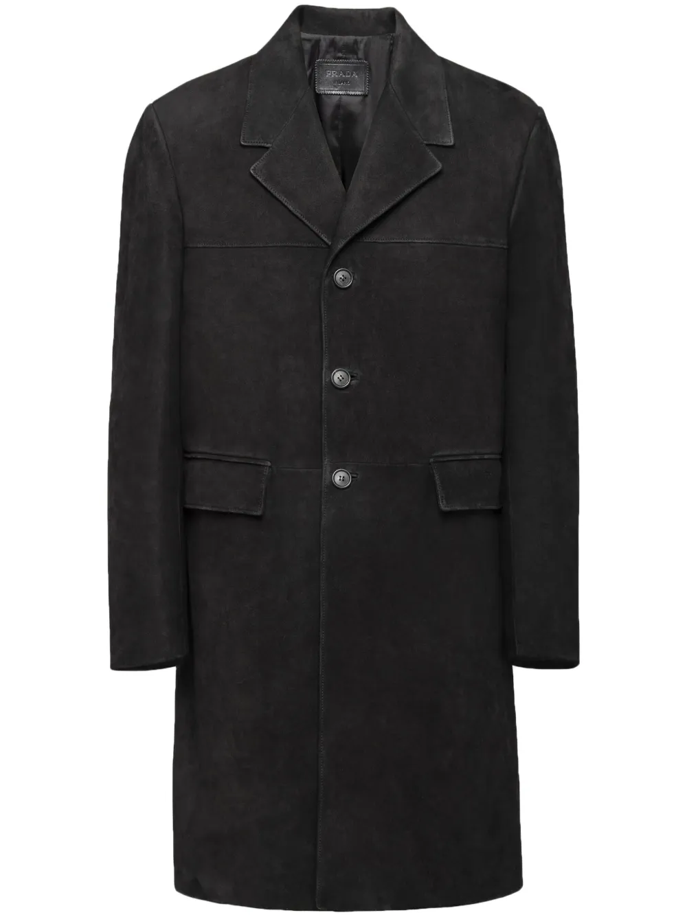 

Однобортное пальто Prada, черный
