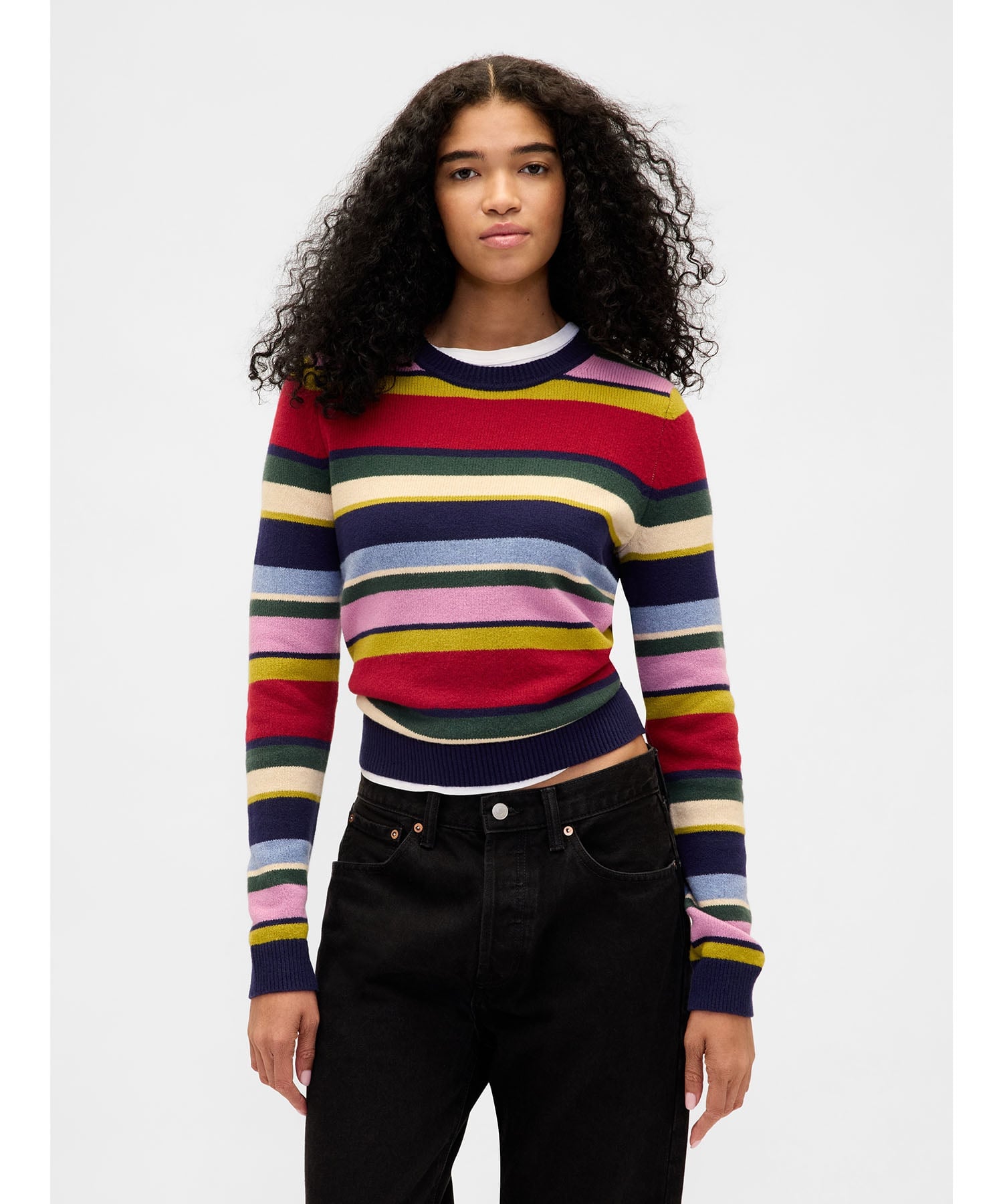 (W) Свитер с круглым вырезом CashSoft Cashmere Touch GAP, SP_HOL_HAPPY_STRIPE