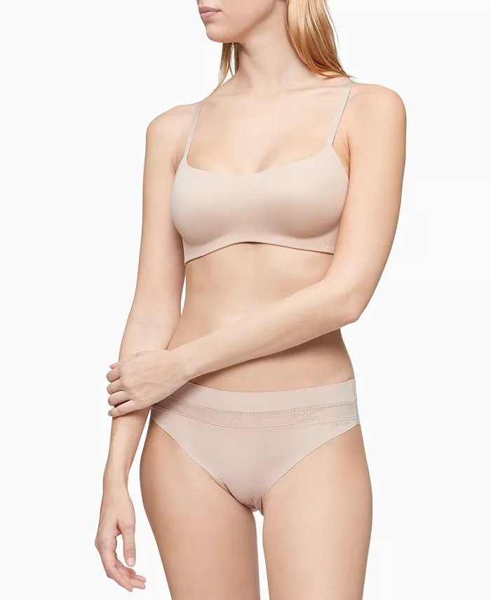 Бюстгальтер-бралетт Liquid Touch с легкой поддержкой QF5681 Calvin Klein, коричневый/бежевый — фото 2