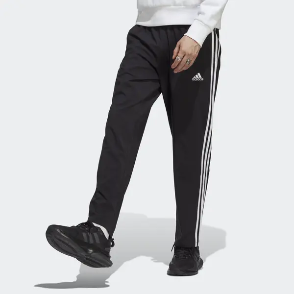 Брюки aeroready essentials stanford с открытым краем и вышитым маленьким логотипом Adidas, черный — фото 2