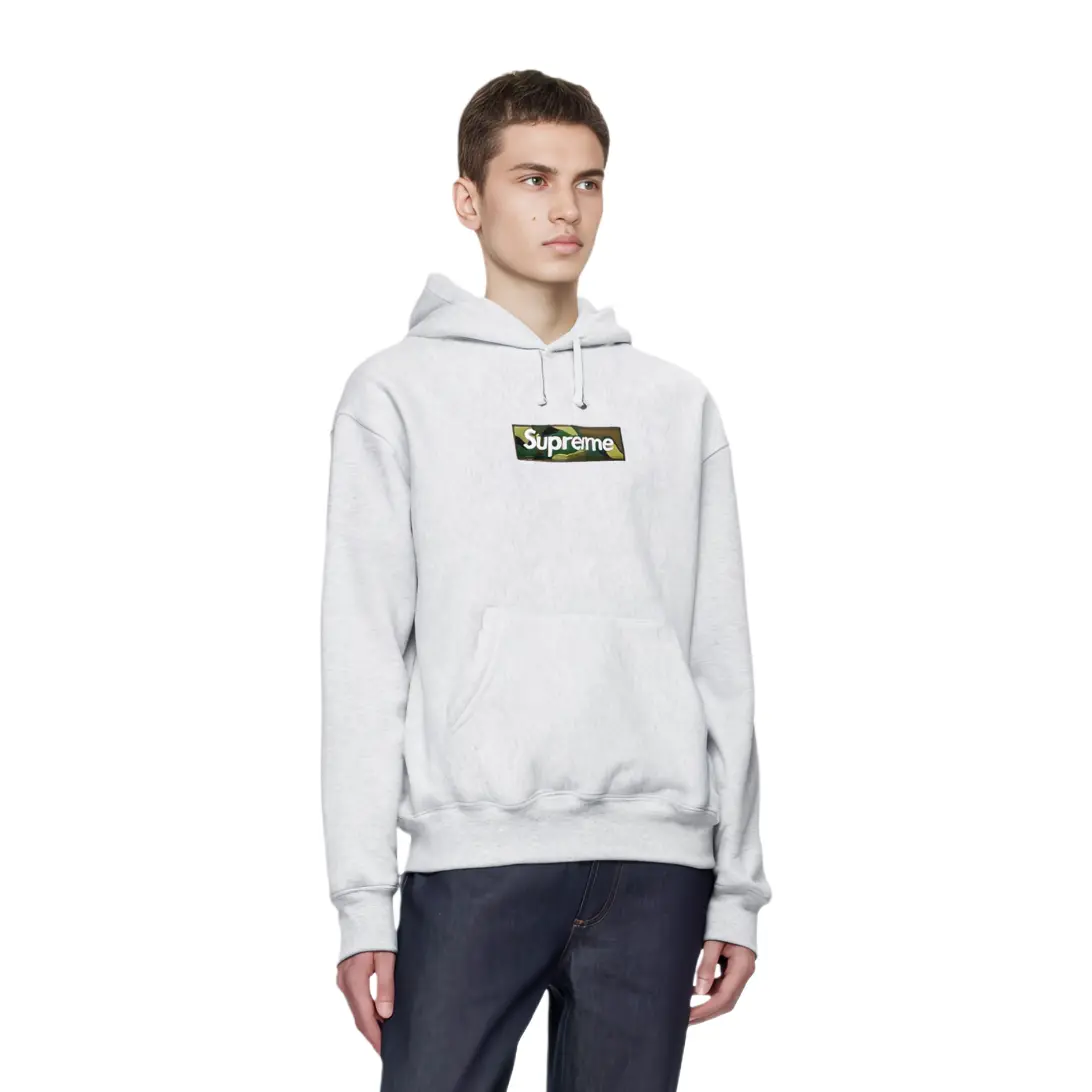 Футболка с логотипом Box Logo Supreme, серый/пепельно-серый — фото 3