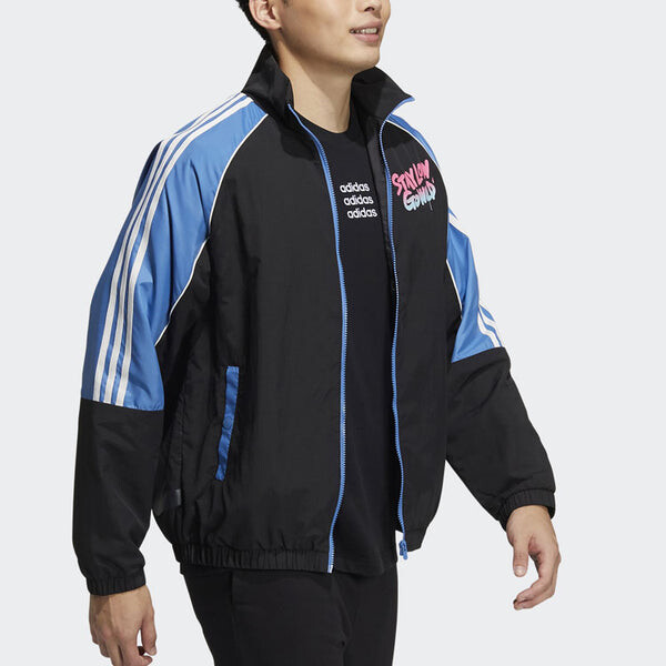 Толстовка adidas neo M radio w wb Casual Sports Stand Collar Jacket Black, мультиколор — фото 3