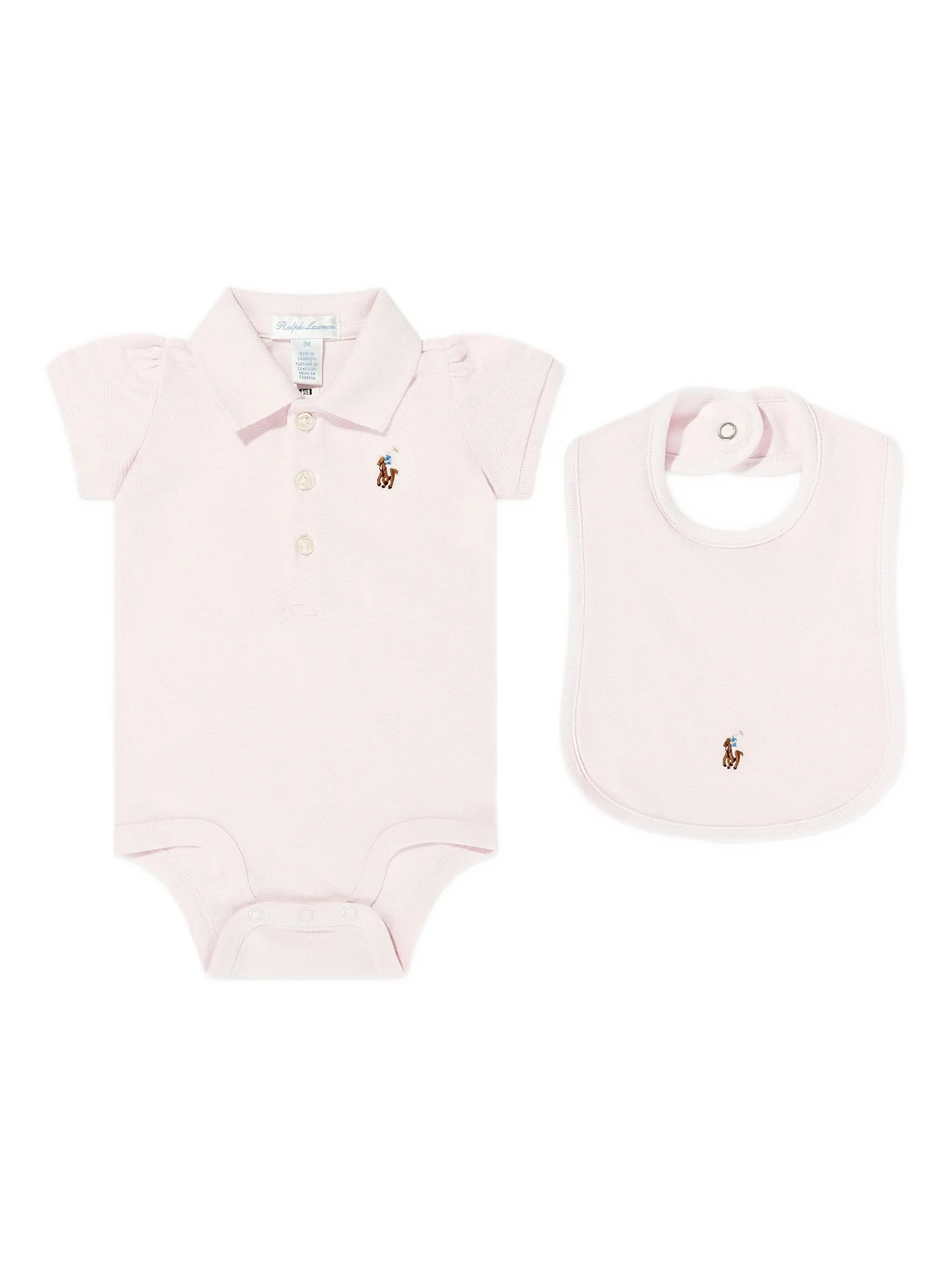 

Комбинезон для новорожденного с вышивкой Polo Ralph Lauren Kids, розовый