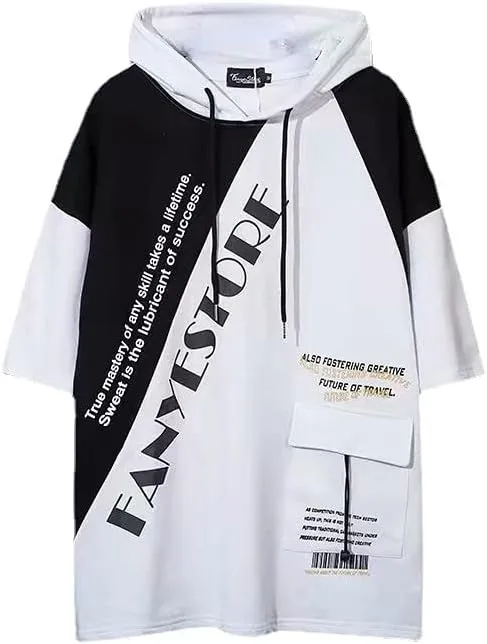 

Мужской хип-хоп худи оверсайз с коротким рукавом и принтом CYee