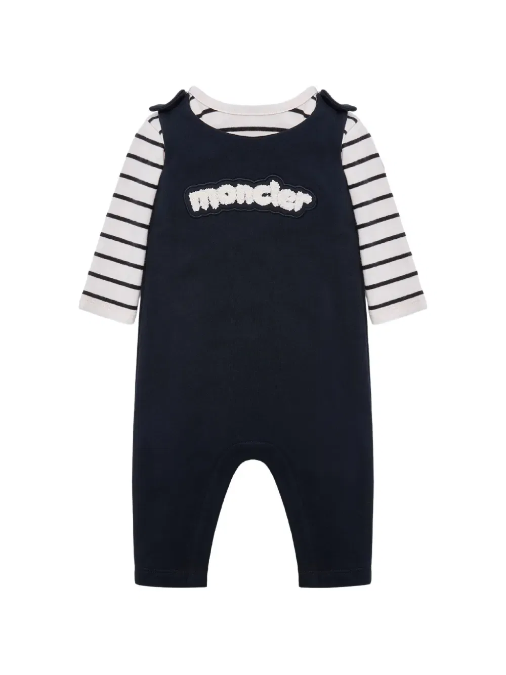 Полосатый хлопковый комплект Moncler Enfant, синий