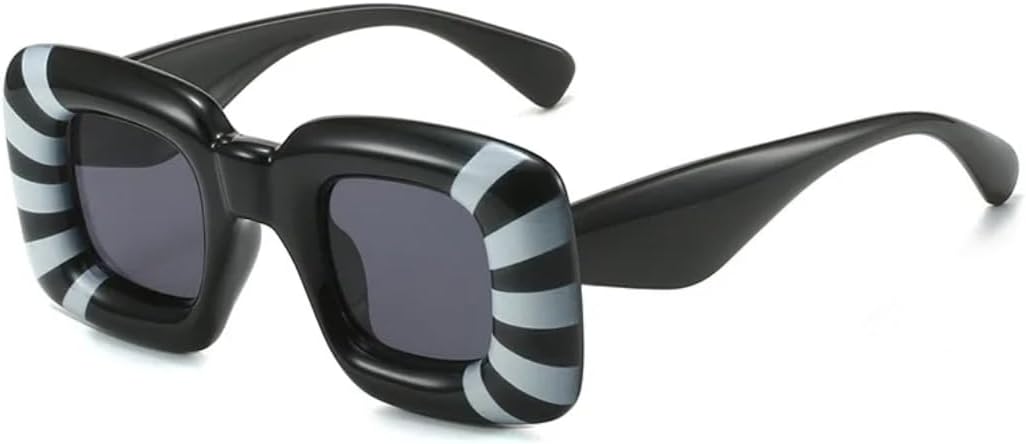 

Солнцезащитные очки в стиле ретро с металлическими шарнирами, конфетного цвета, толстые, для женщин и мужчин, с защитой от УФ-излучения UV400 UATXTAU, Black White Grey