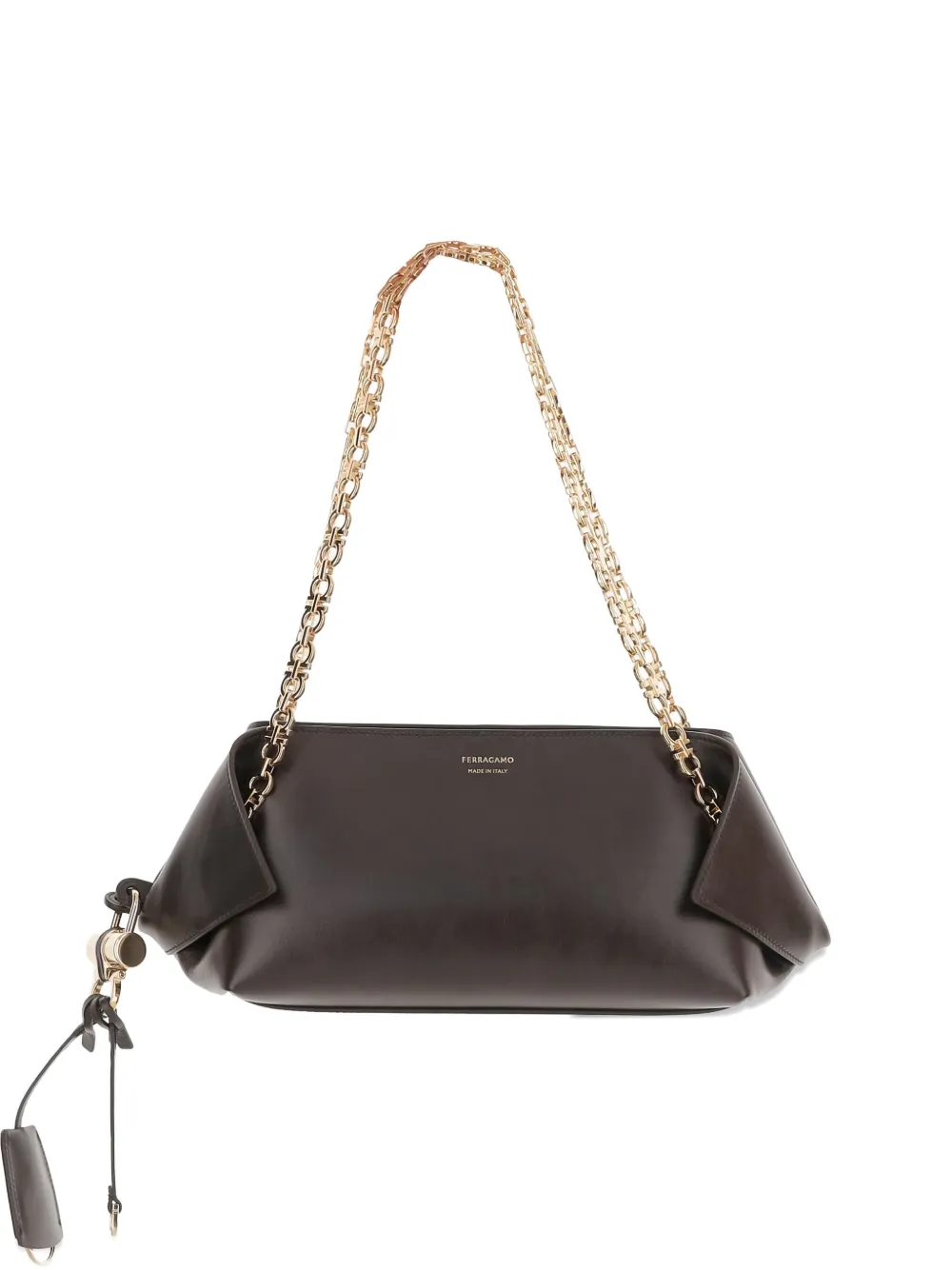 

Сумка на плечо из сложенной кожи Ferragamo, коричневый