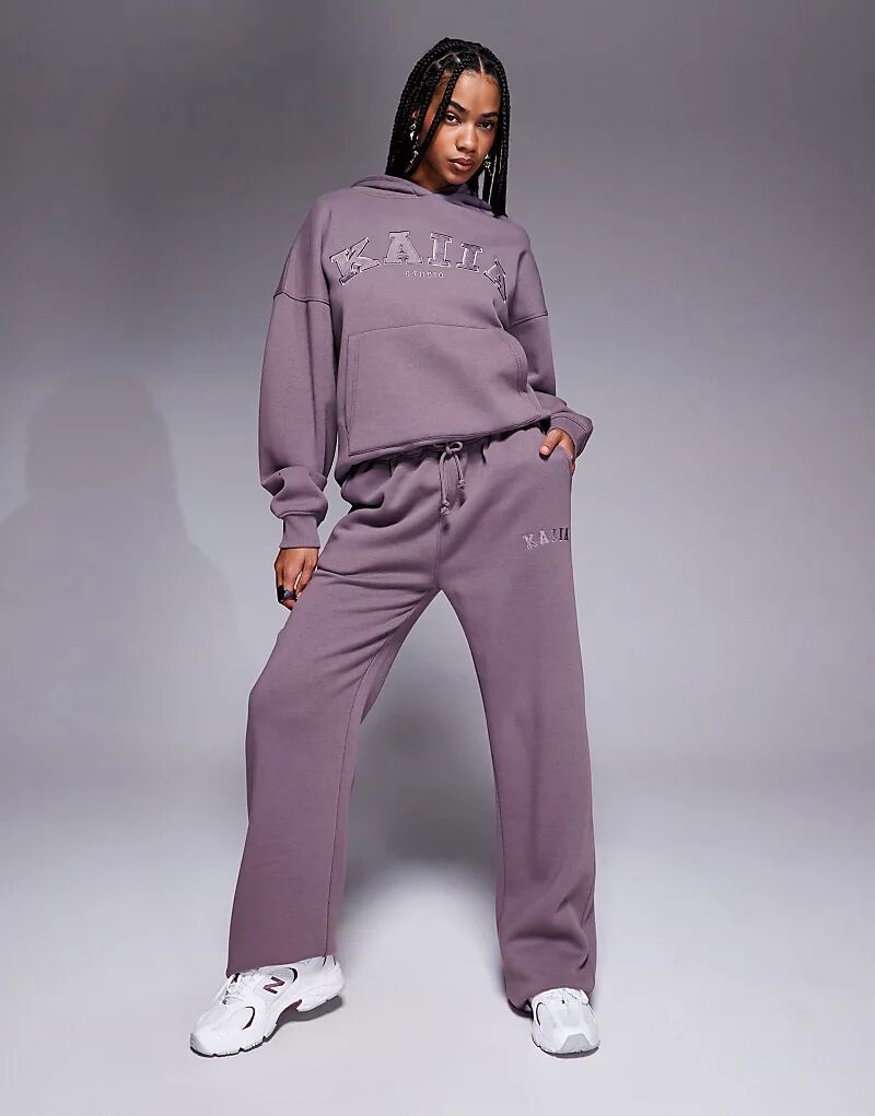 

Сиреневые джоггеры из хлопка с вышитым логотипом Kaiia