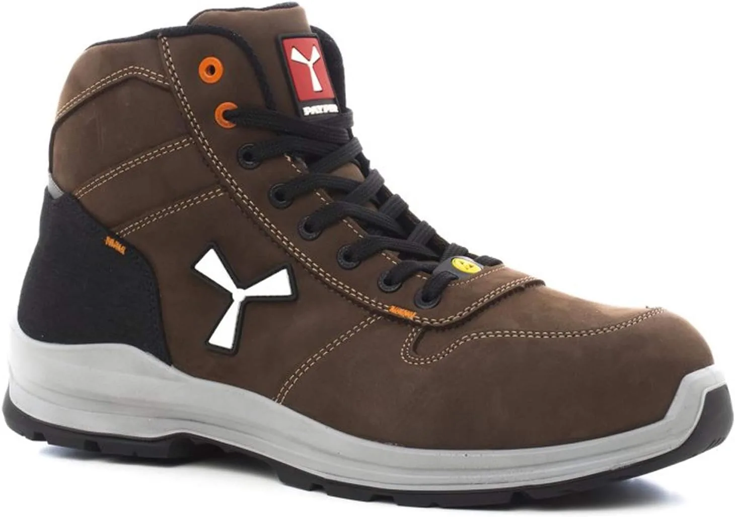 Мужские защитные ботинки PAYPER Get Force Mid Safety Shoes S3 Cow Flower, защитные, красочные, шоколадного цвета