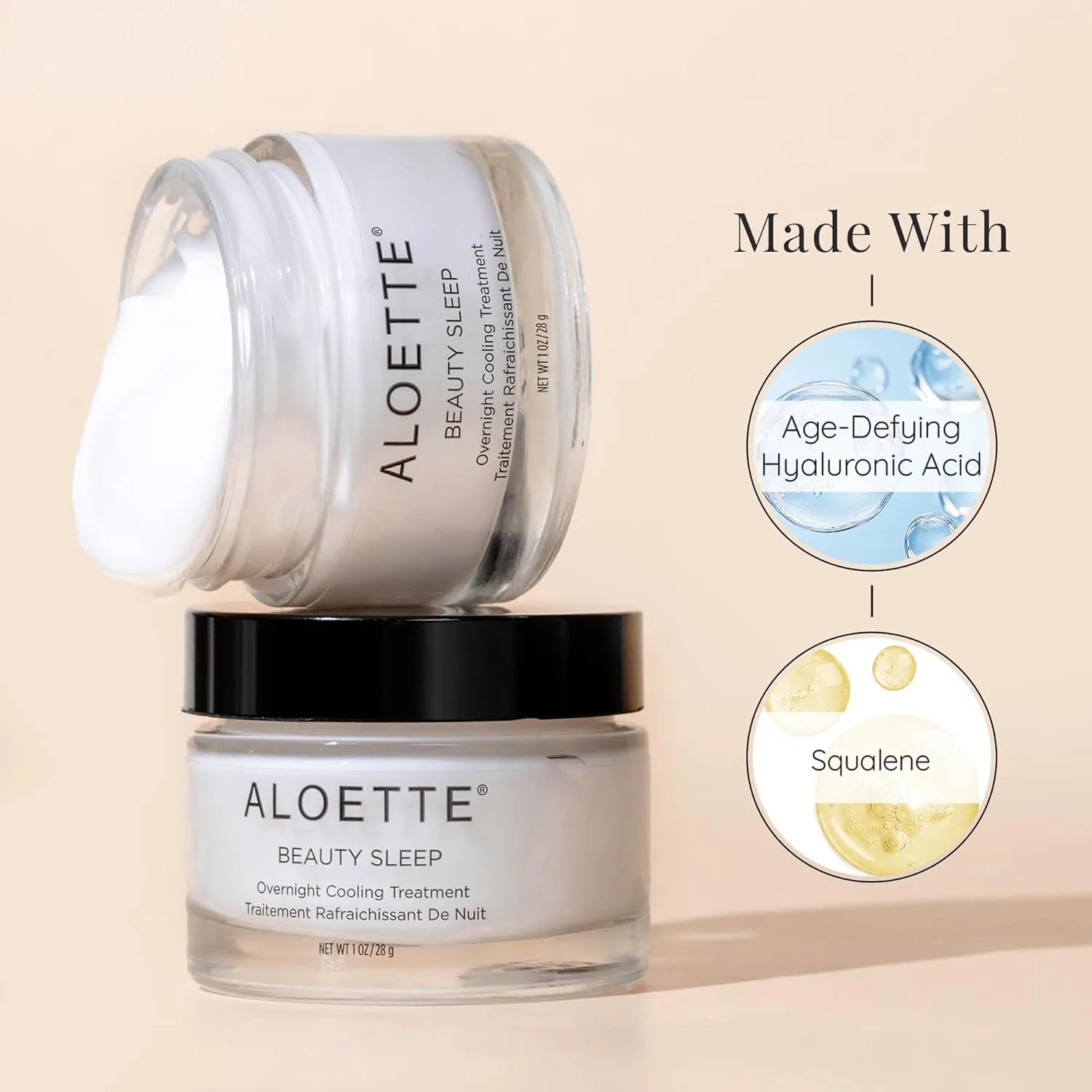 Маска для лица Aloette — Beauty Sleep успокаивающая - антивозрастная с гиалуроновой кислотой и скваленом для более — фото 3