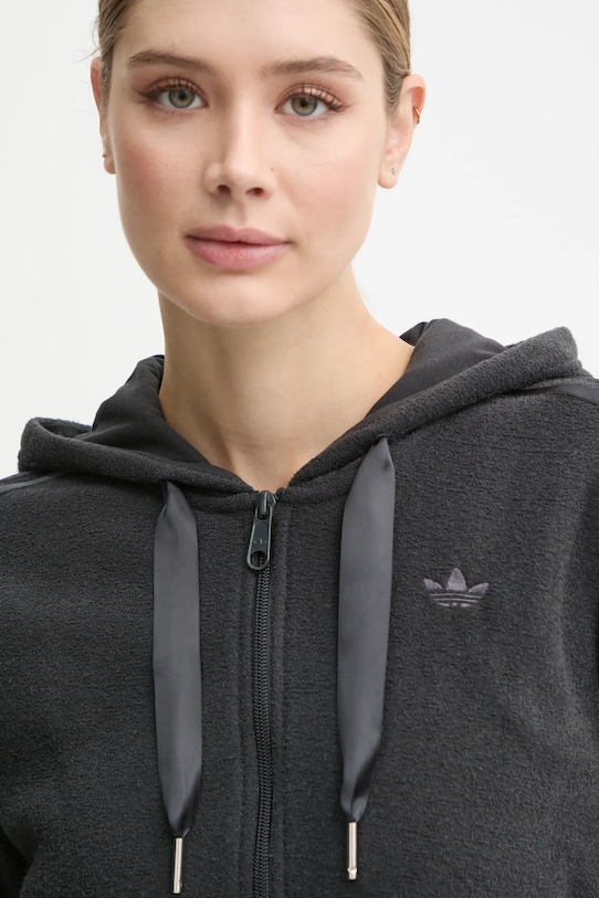 Толстовка Femme Galore с коротким капюшоном на молнии Adidas Originals, серый — фото 4