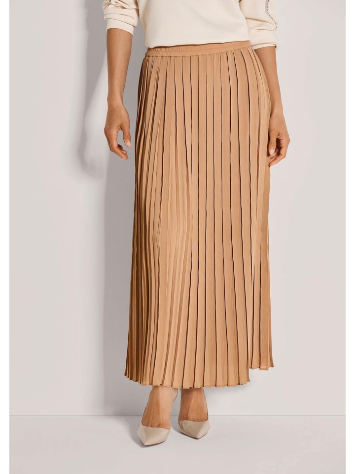 

MADELEINE Элегантная юбка из жатой ткани со складками карамельного цвета