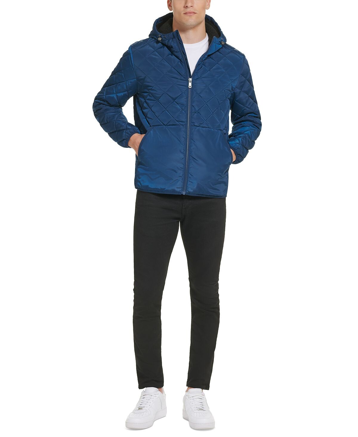 

Мужская стеганая куртка с капюшоном и бриллиантами Kenneth Cole