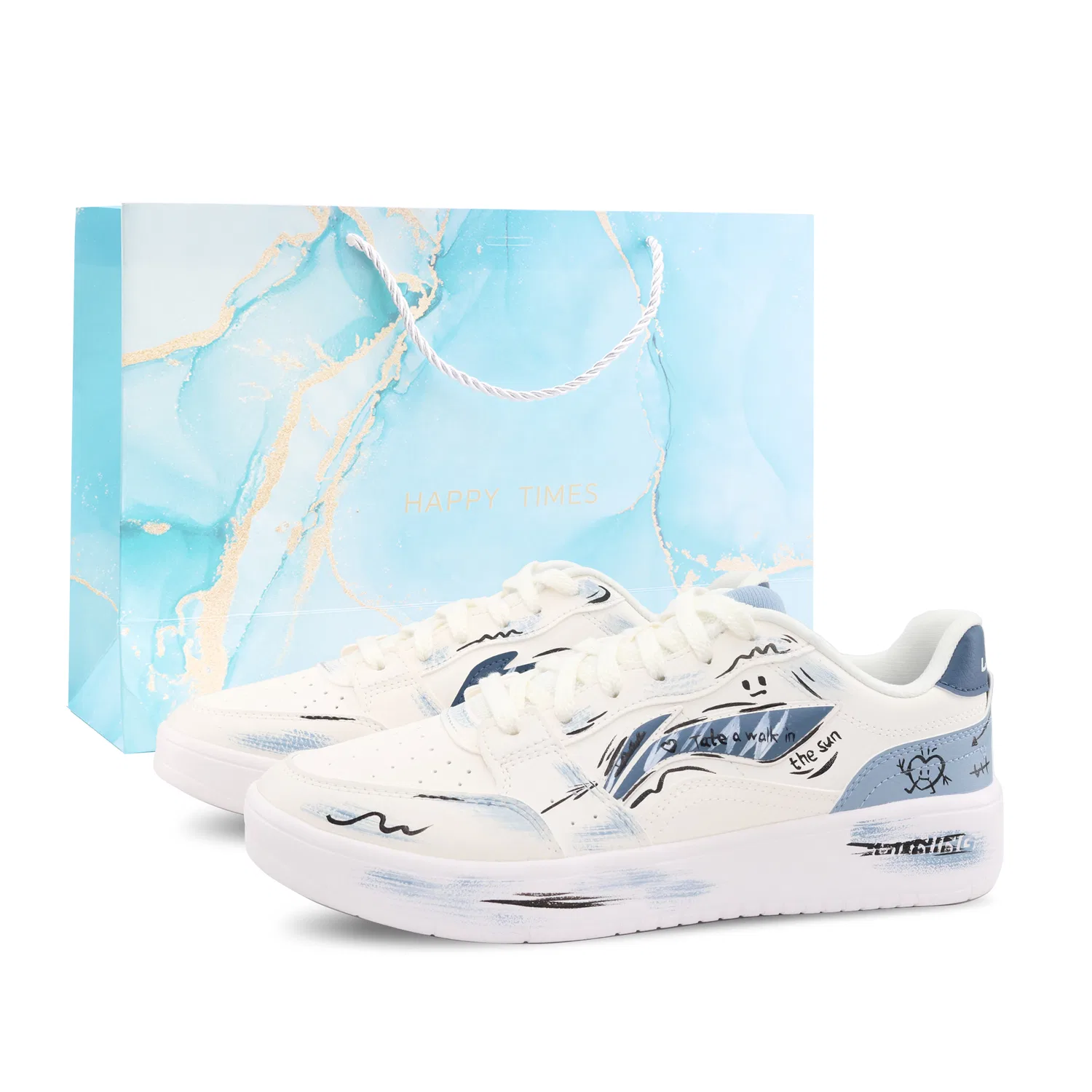Кеды скейтбордические Li-Ning Sycee Denim Graffiti синие