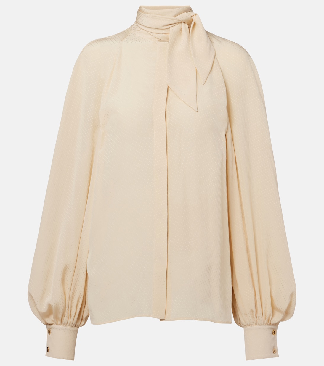 

Шелковая блузка Valmy с завязкой на шее Loro Piana, Creamy Vanilla