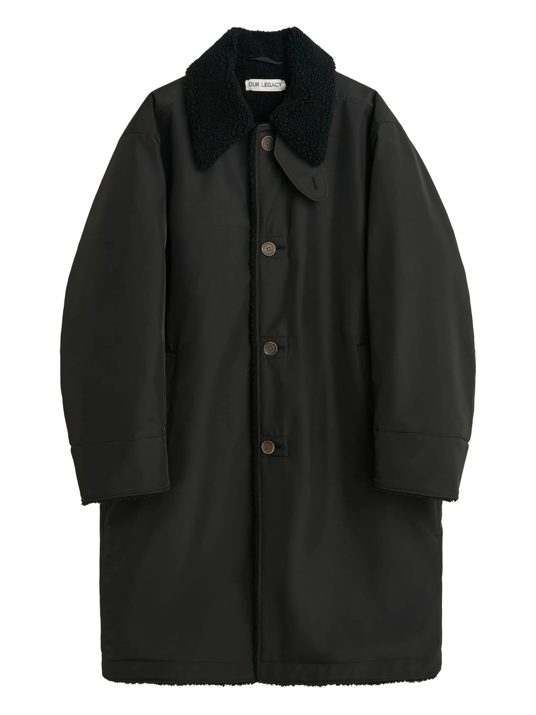 

Пальто с воротником-воронкой Our Legacy, черный
