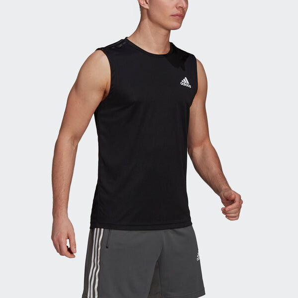 Майка adidas M 3s Tk Causual Sports Training Ventilate Sleeveness Vest Male Black, черный — фото 4
