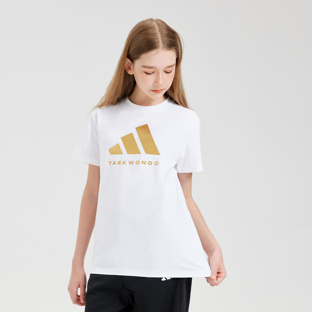 Adidas Футболка с коротким рукавом white gold для детей 3-7 лет — фото 4