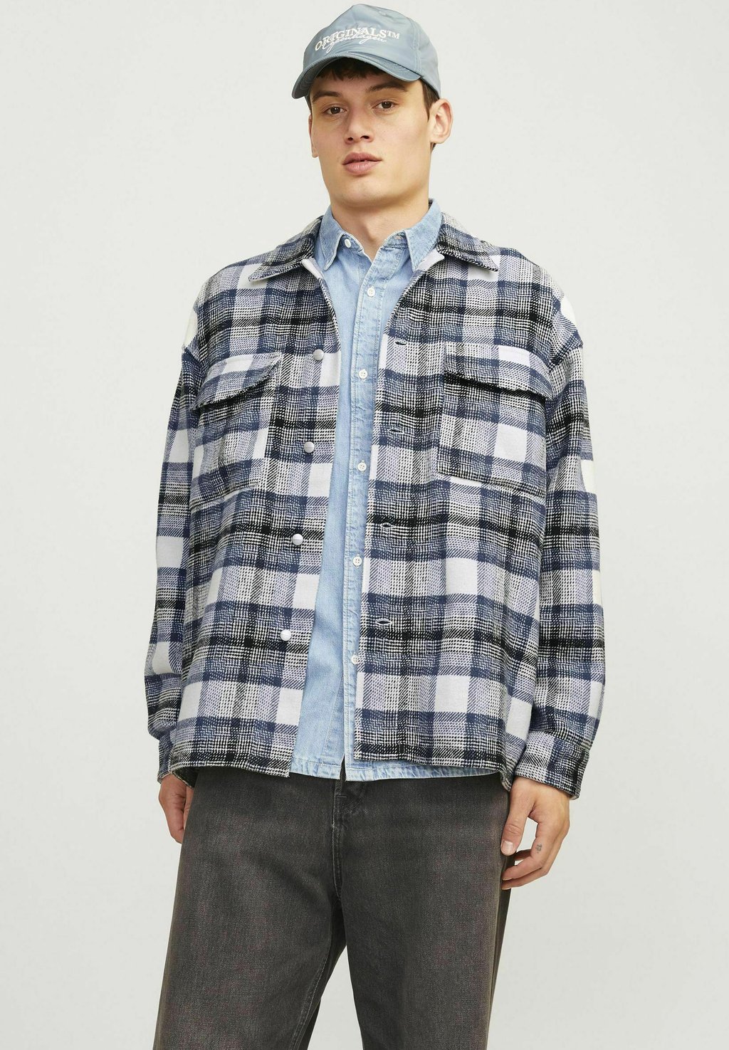 

Рубашка WIDE FIT Jack & Jones, темно-синий