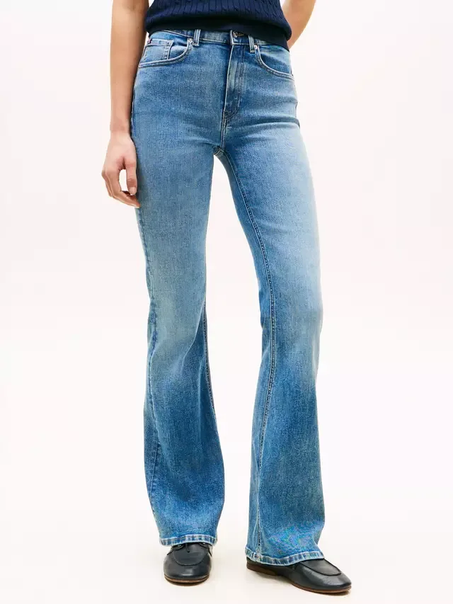 Джинсы Finn Mid Rise Flared Jeans, синие Tommy Hilfiger