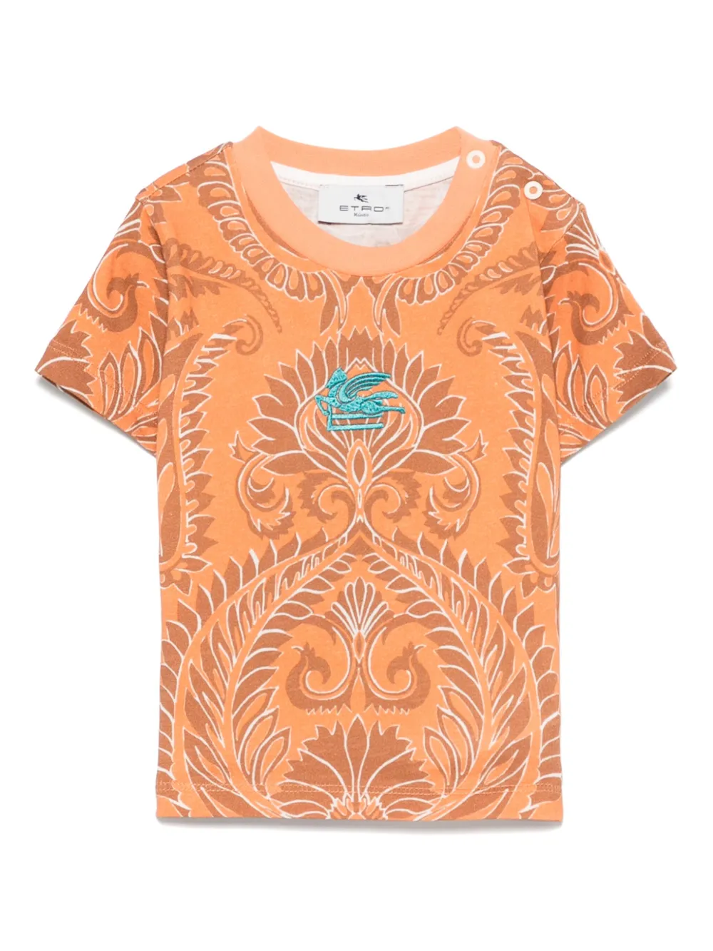

Футболка с принтом пейсли ETRO KIDS, оранжевый