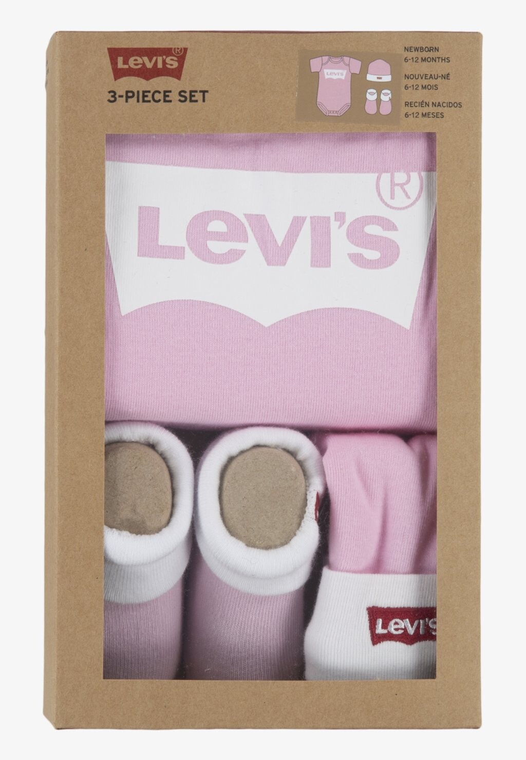 Подарок на рождение BATWING ONESIE HAT BOOTIE UNISEX SET Levi's, цвет fairy tale — фото 3