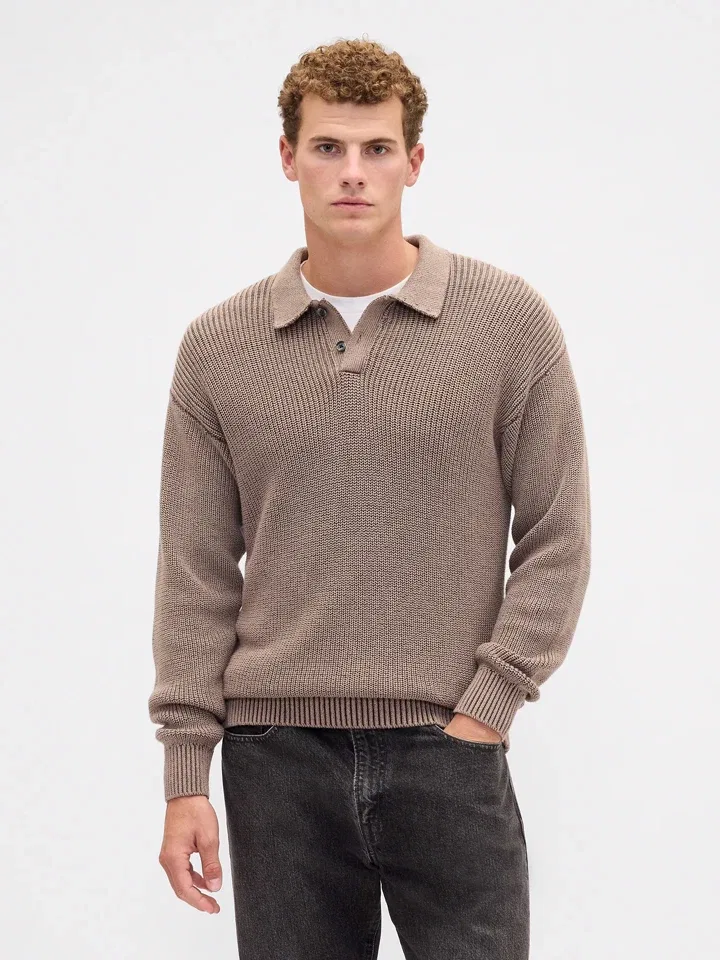 Джемпер из хлопка, GAP, taupe