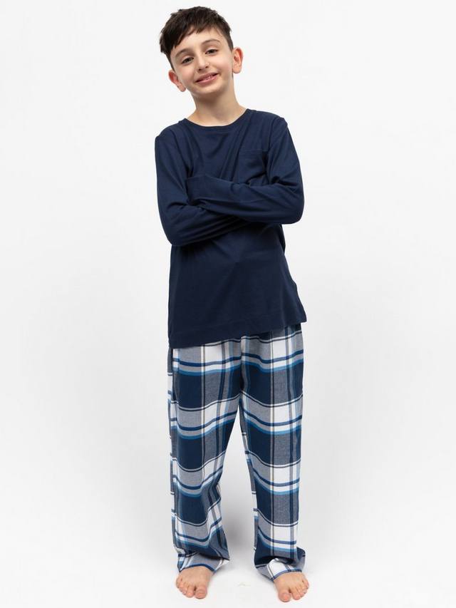 

Детский пижамный комплект: футболка Frosty и брюки из мягкого хлопка в клетку Minijammies, Navy