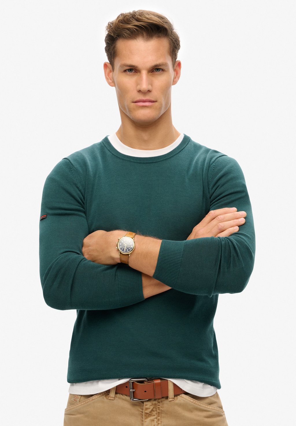 

Джемпер ESSENTIALS LIGHTWEIGHT CREW Superdry, зеленый