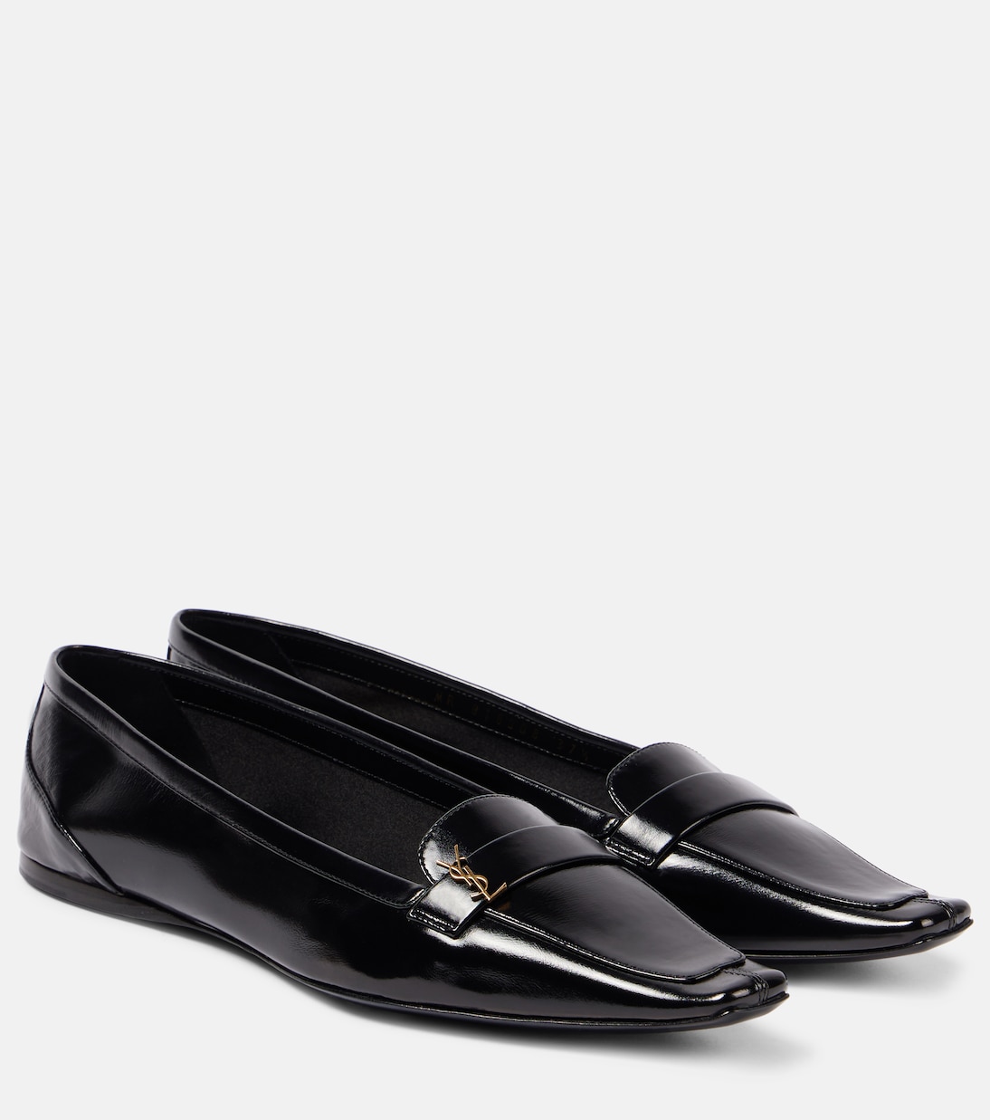 Балетки из макового веган-кожи Saint Laurent, нуар