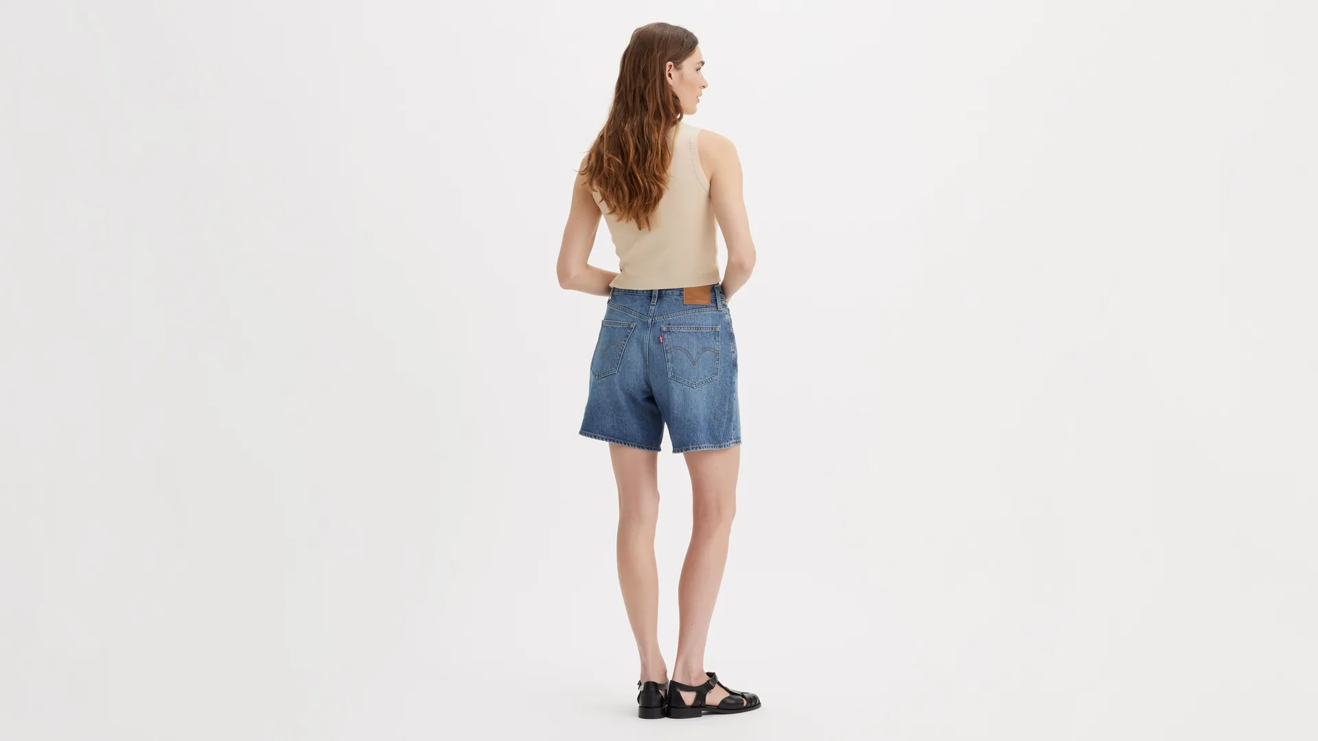 Мешковатые женские шорты с высокой посадкой Levi's, цвет Memory Short - Medium Wash — фото 3
