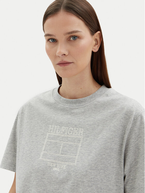 Футболка свободного кроя WW0WW45525 Tommy Hilfiger, серый — фото 4