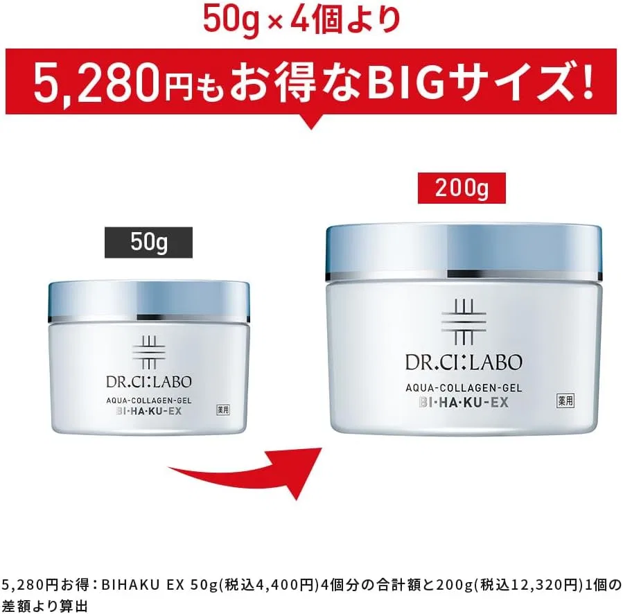 Эссенция Dr.Ci:Labo — Гель для лица VC100 Essence Lotion EX V и Aqua Collagen Gel Enrich Lift EX R, 200 г — фото 4