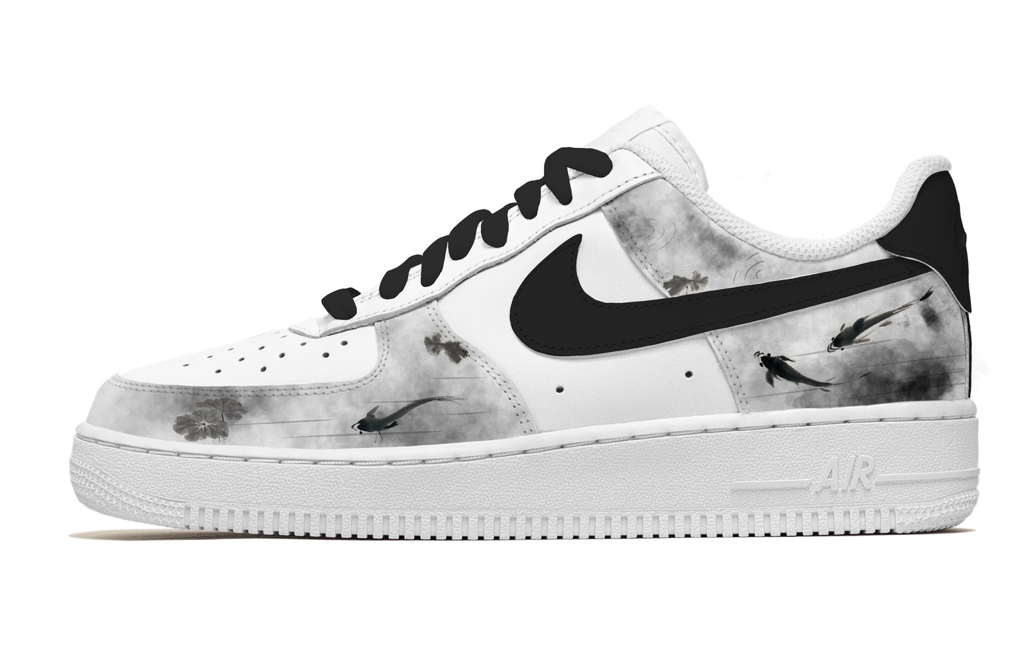 

Кроссовки для скейтбординга мужские Air Force 1 Fantasia, Fish Jumping Abrasion Resistant низкие Gray Nike, серый