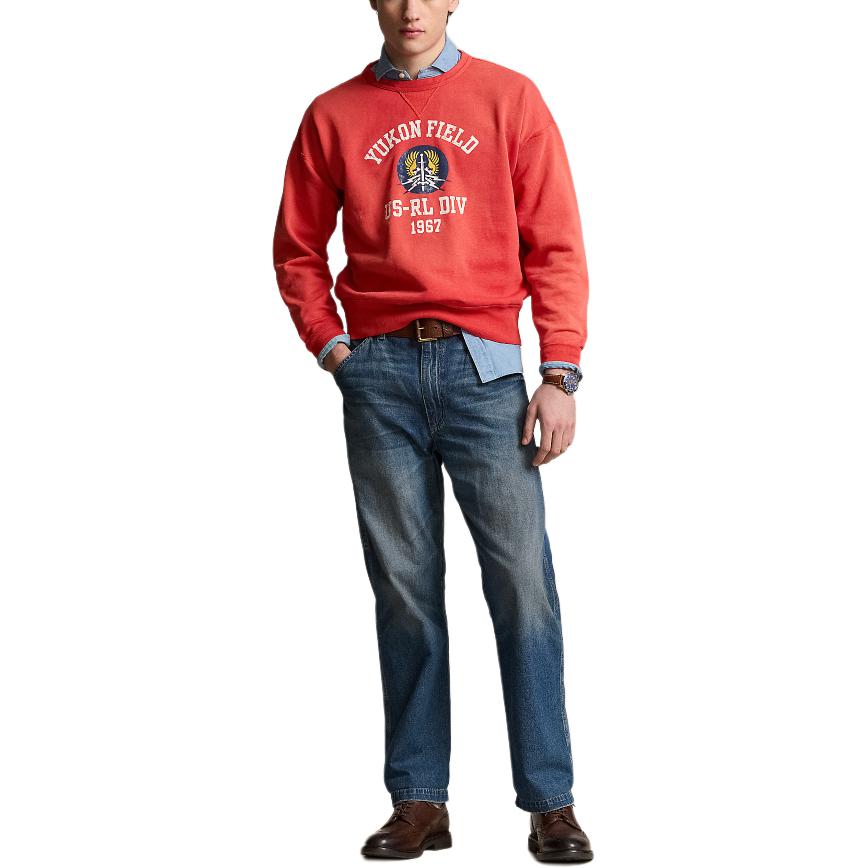 Винтажный свитшот Yukon Field Graphic Polo Ralph Lauren, бордовый красный — фото 4