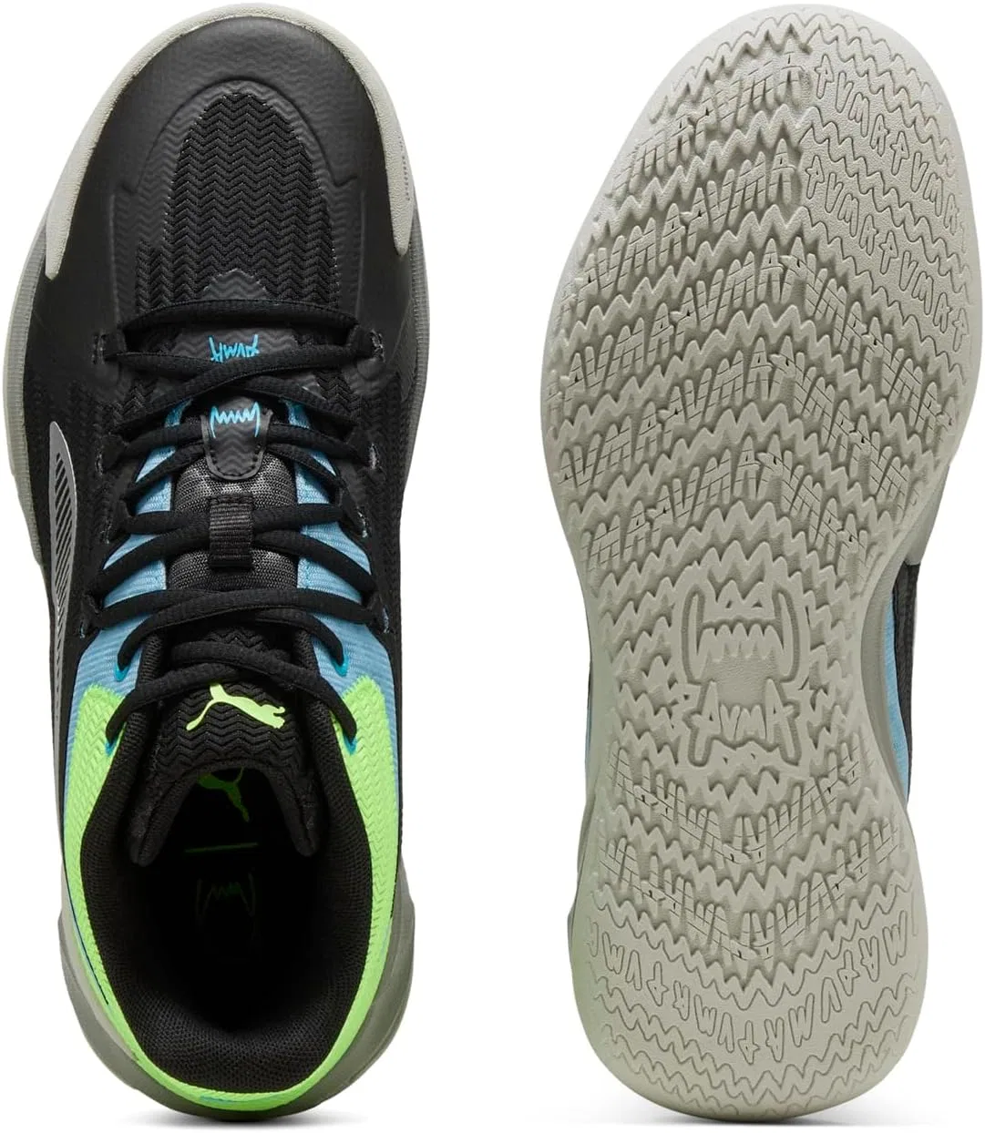 Кроссовки Puma Dagger Puma Black-Bright Aqua-Green Glar унисекс для взрослых — фото 4