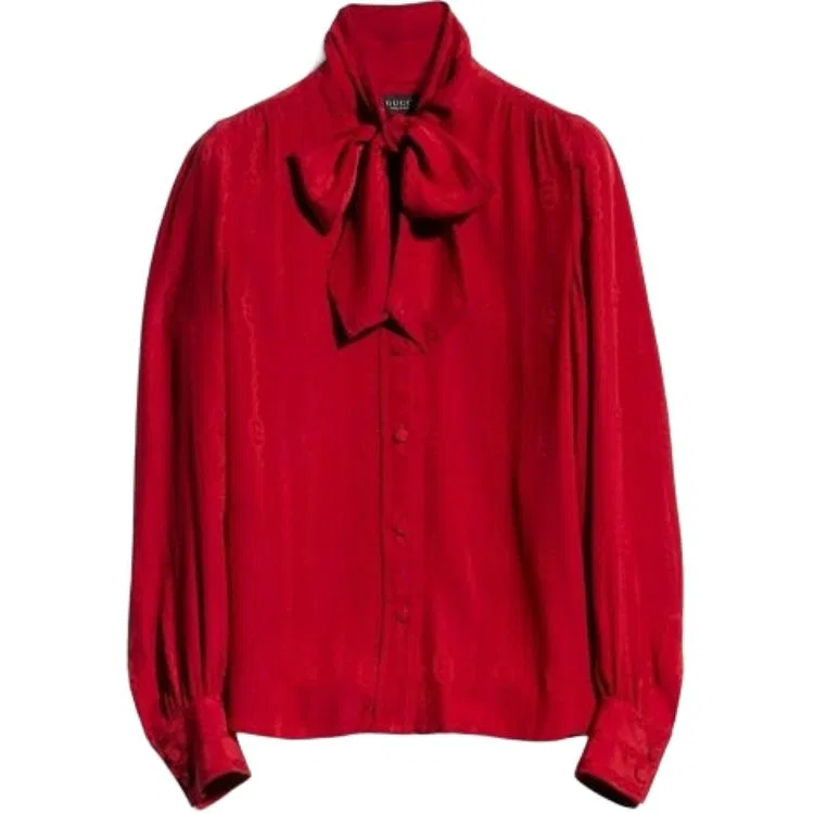 Футболка GUCCI классическая, прямой крой, красный