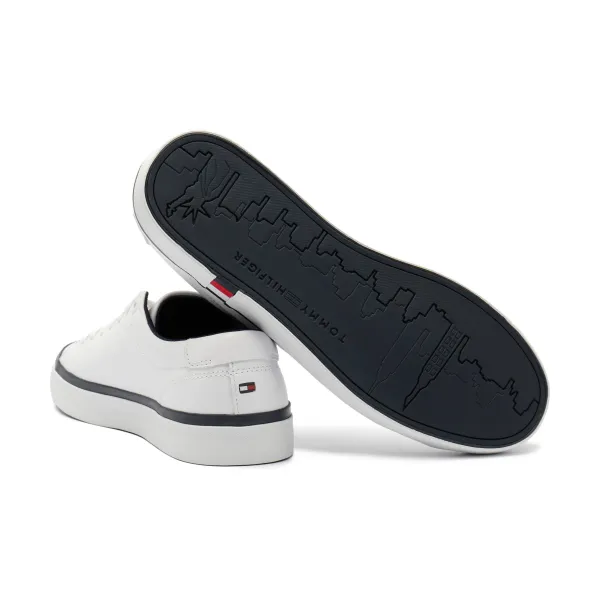 Кожаные современные корпоративные кроссовки vulc Tommy Hilfiger, белый — фото 4