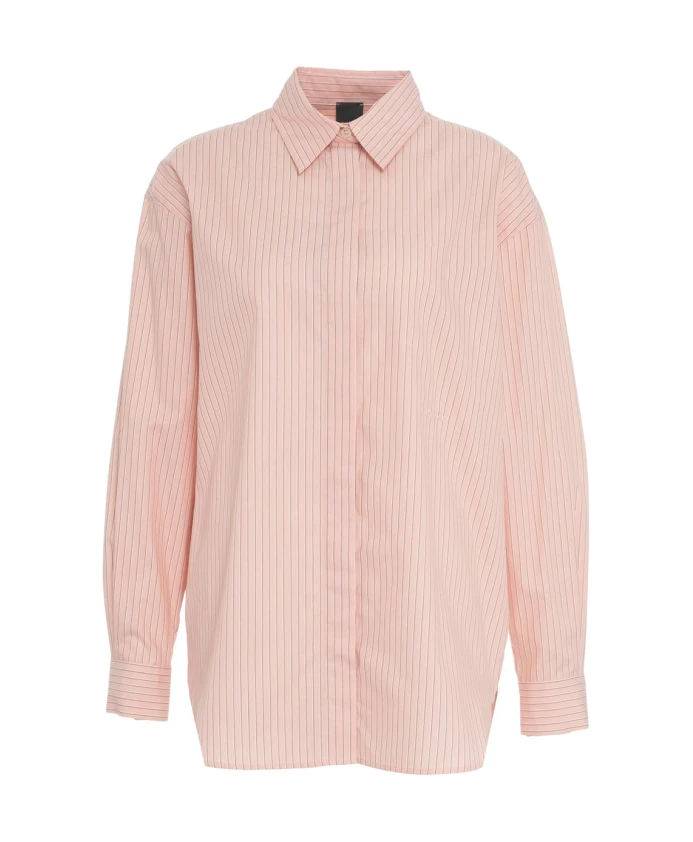 

Полосатая рубашка оверсайз розового цвета весна-лето 2025 Pinko, розовый