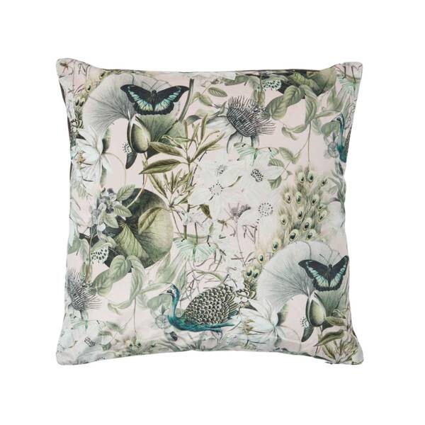 

Декоративная подушка Homescapesbezug mit Blumen, 46x2x46 см цвет rosa-grau