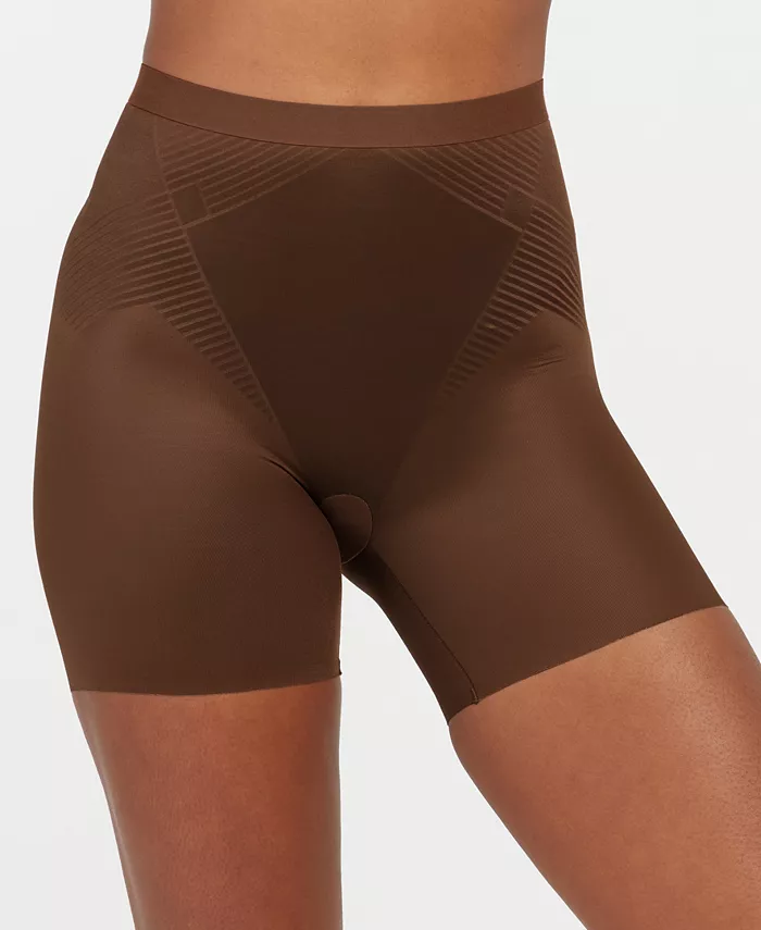 

Женские шорты Thinstincts 2.0 с высокой талией до середины бедра SPANX, коричневый