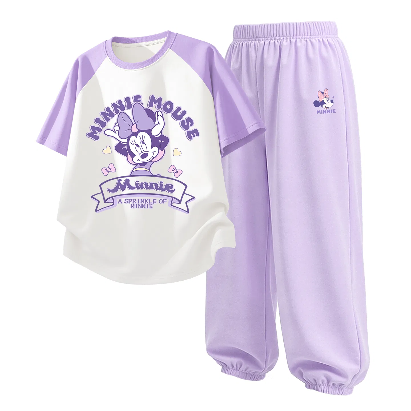 Детский спортивный костюм Casual Sportswear 2 Piece Set Disney, Di Color Ribbon Purple White+Dini Knot K Taro Purple