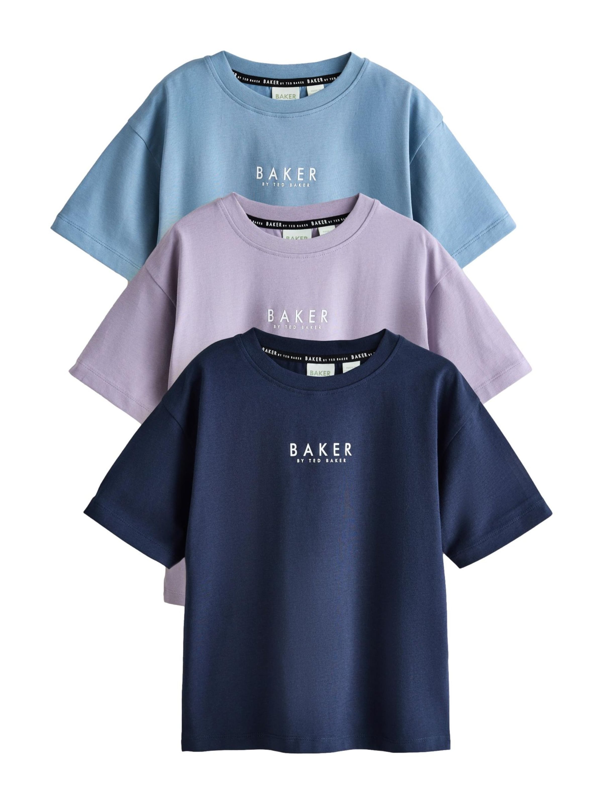 Baker by Ted Baker Футболка в цветах Marine Blue, Sky Blue, Lavender