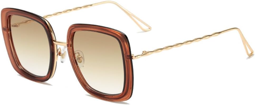 

Большие солнцезащитные очки для женщин и мужчин, прозрачные металлические солнцезащитные очки, ретро-очки для женщин и мужчин, защита от ультрафиолета UV400 generic, Brown