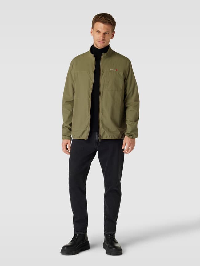 

Куртка однотонного дизайна на двусторонней молнии Barbour, оливково-зеленый
