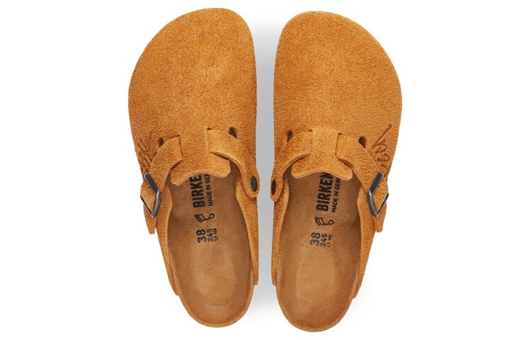 Мюли Birkenstock Stussy x Boston Shaggy, карамель — фото 4