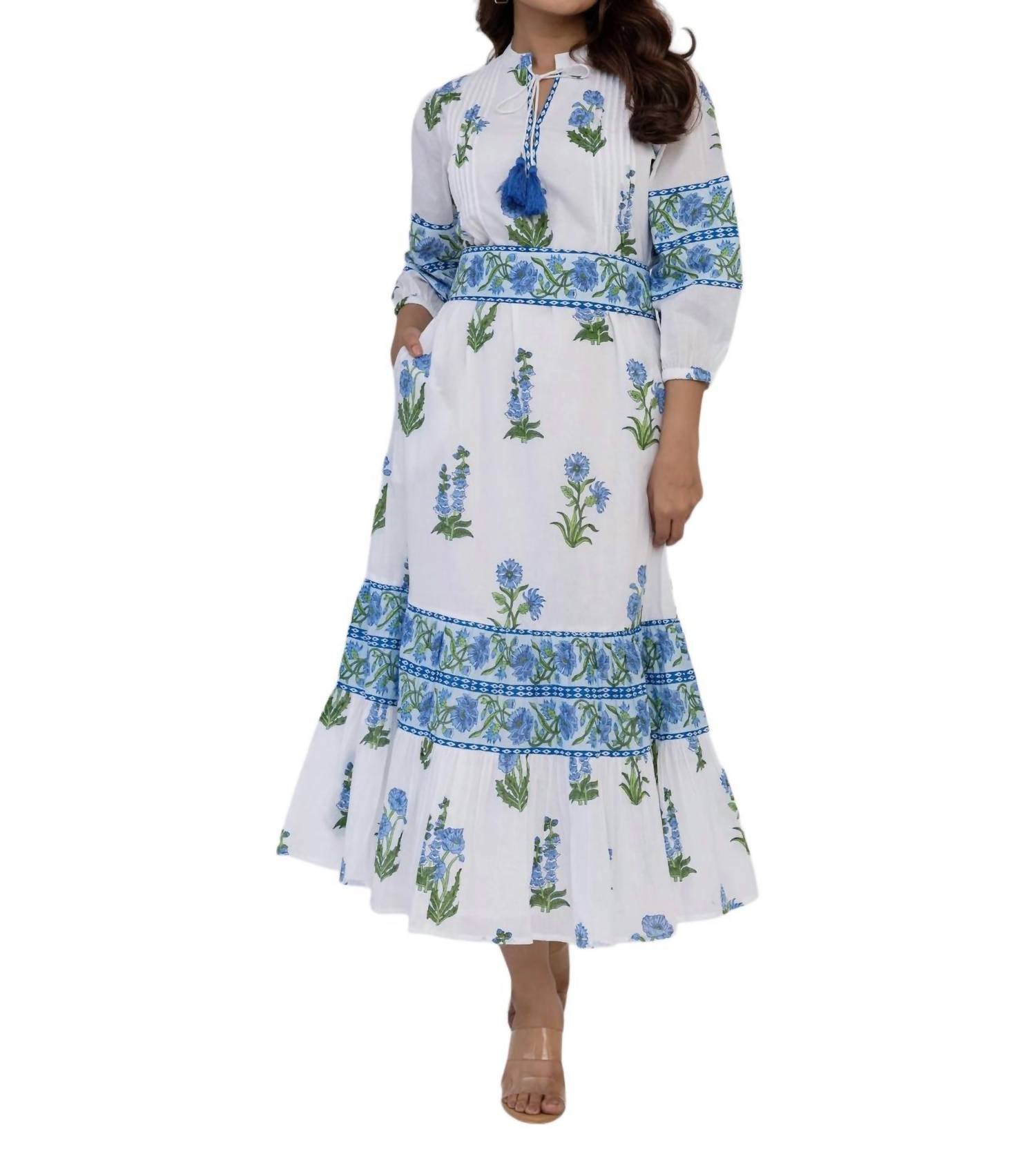 

Платье макси Ascot в цвете Wildflower Blue IslaPayal